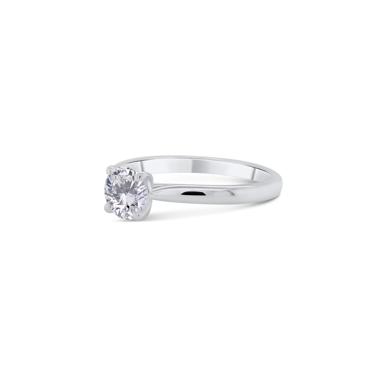 Platinum Brilliant Round Solitaire Diamond Ring, 0.70ct