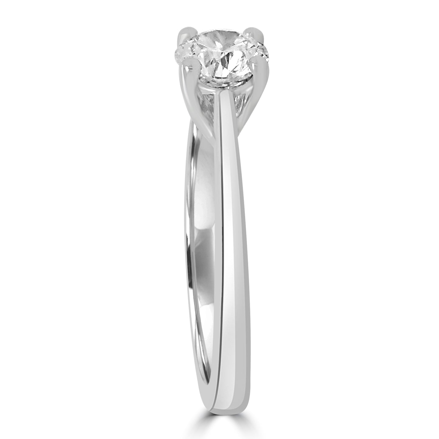 Platinum Brilliant Round Solitaire Diamond Ring, 0.60ct