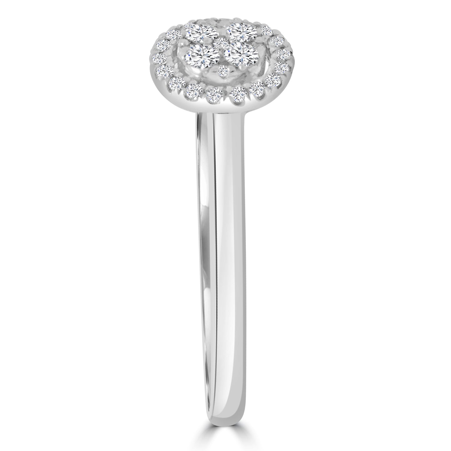 Platinum Brilliant Round & Halo Multi-Stone Illusion Diamond Ring, 0.27ct