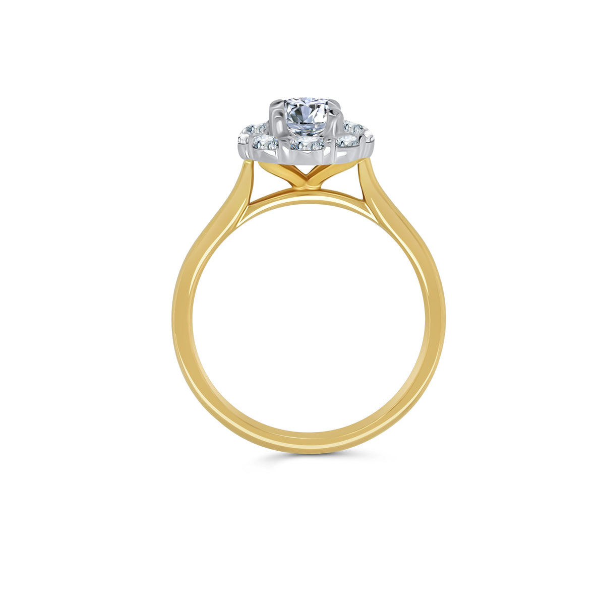 18ct Yellow Gold Oval & Halo Diamond Ring, 1.20ct