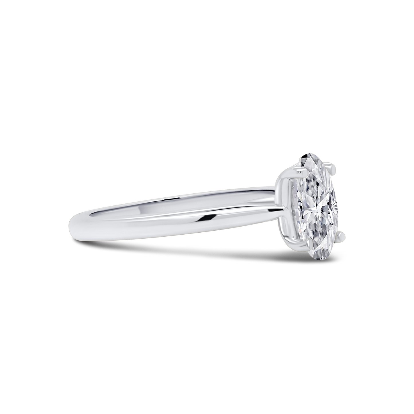 Platinum Oval Solitaire Diamond Ring, 0.80ct