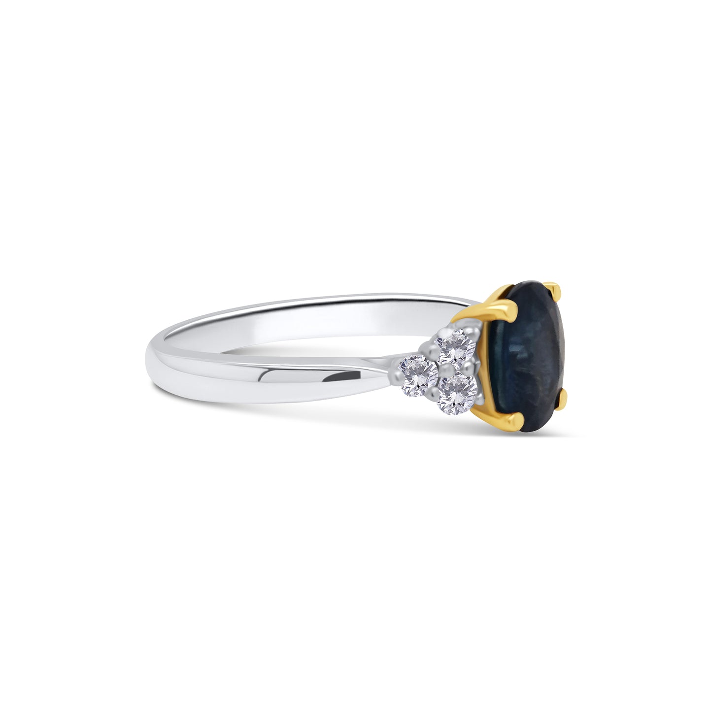 Platinum & 18ct Yellow Gold Oval Sapphire & Diamond Halo Ring, 0.30ct