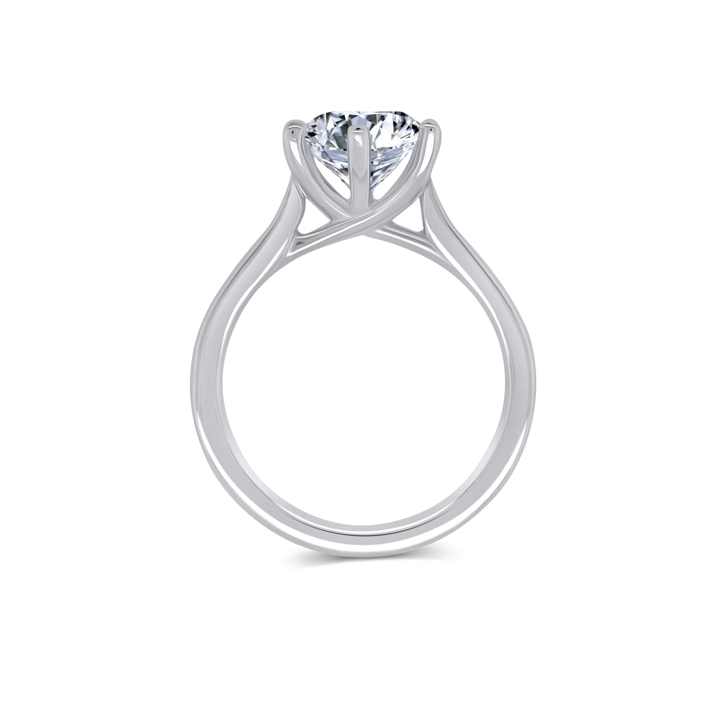 Laboratory Grown, Brilliant Round Solitaire Diamond, Platinum Band, 2.12ct