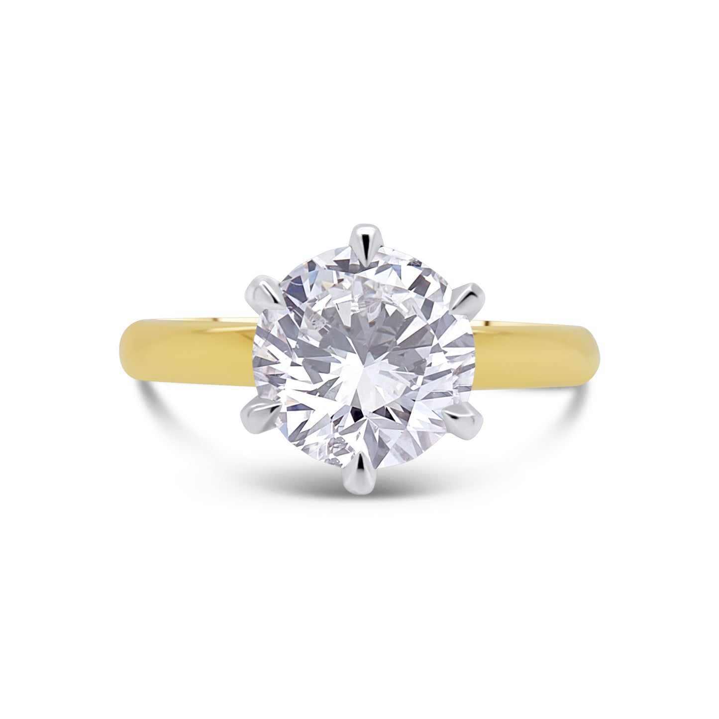 Laboratory Grown Diamond Brilliant Round Solitaire 18ct Yellow Gold Band, 2.60ct