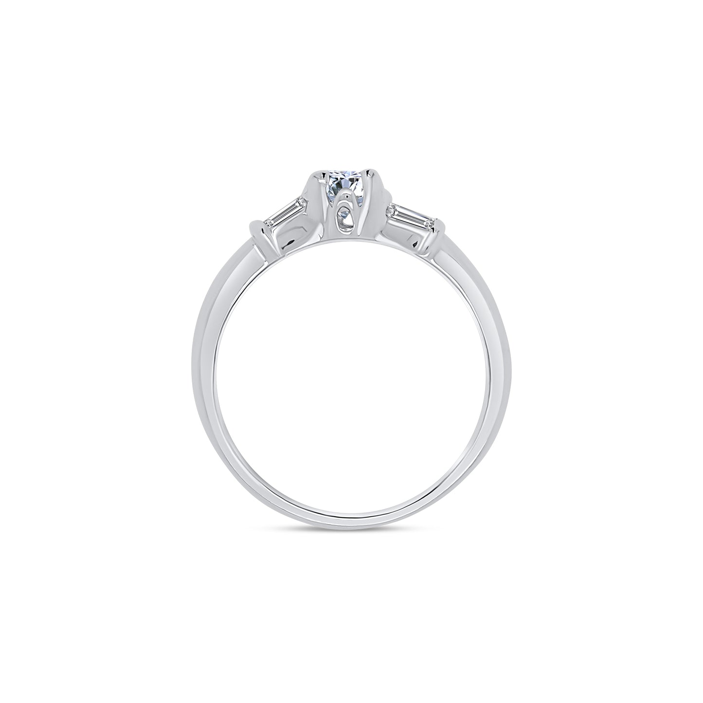 Laboratory Grown, Brilliant Round & Taper Diamond Platinum Band, 0.41ct