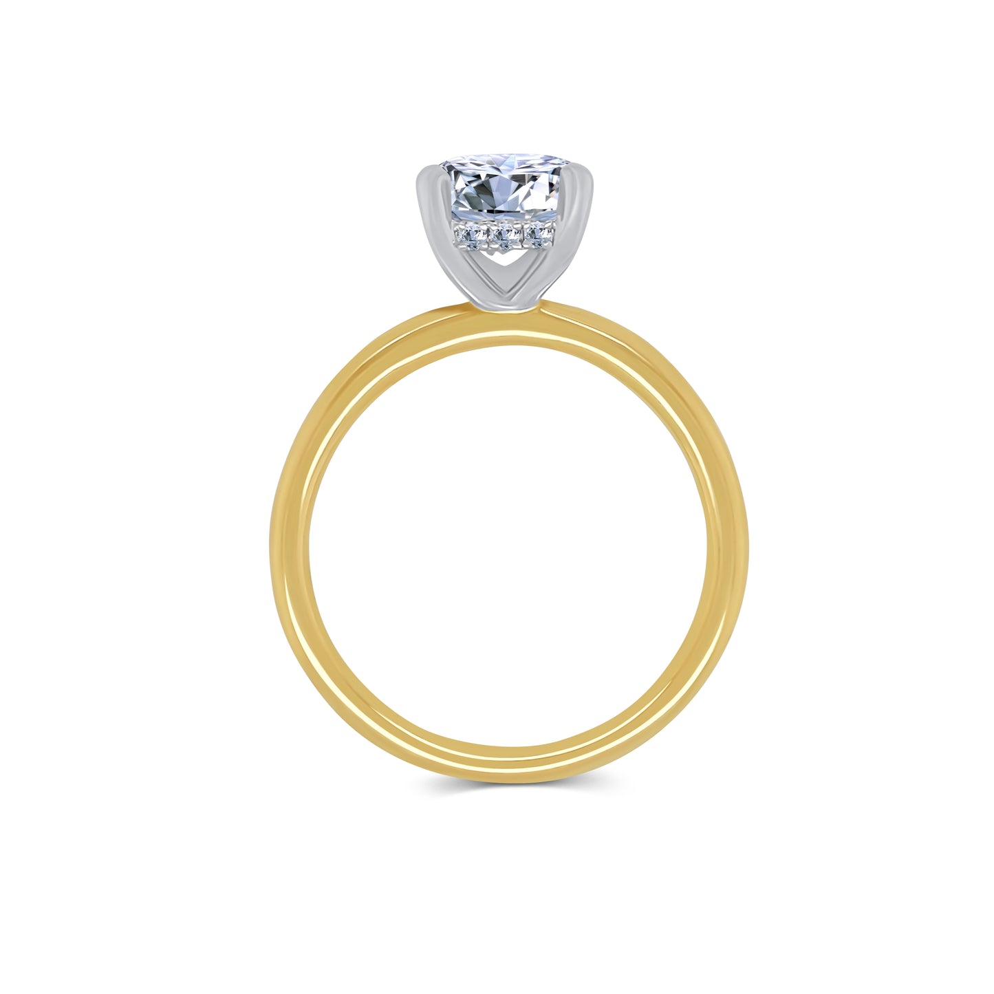 Laboratory Grown, Elongated Cushion & Hidden Halo Diamond Ring, 18ct Yellow Gold Band, 2.62ct