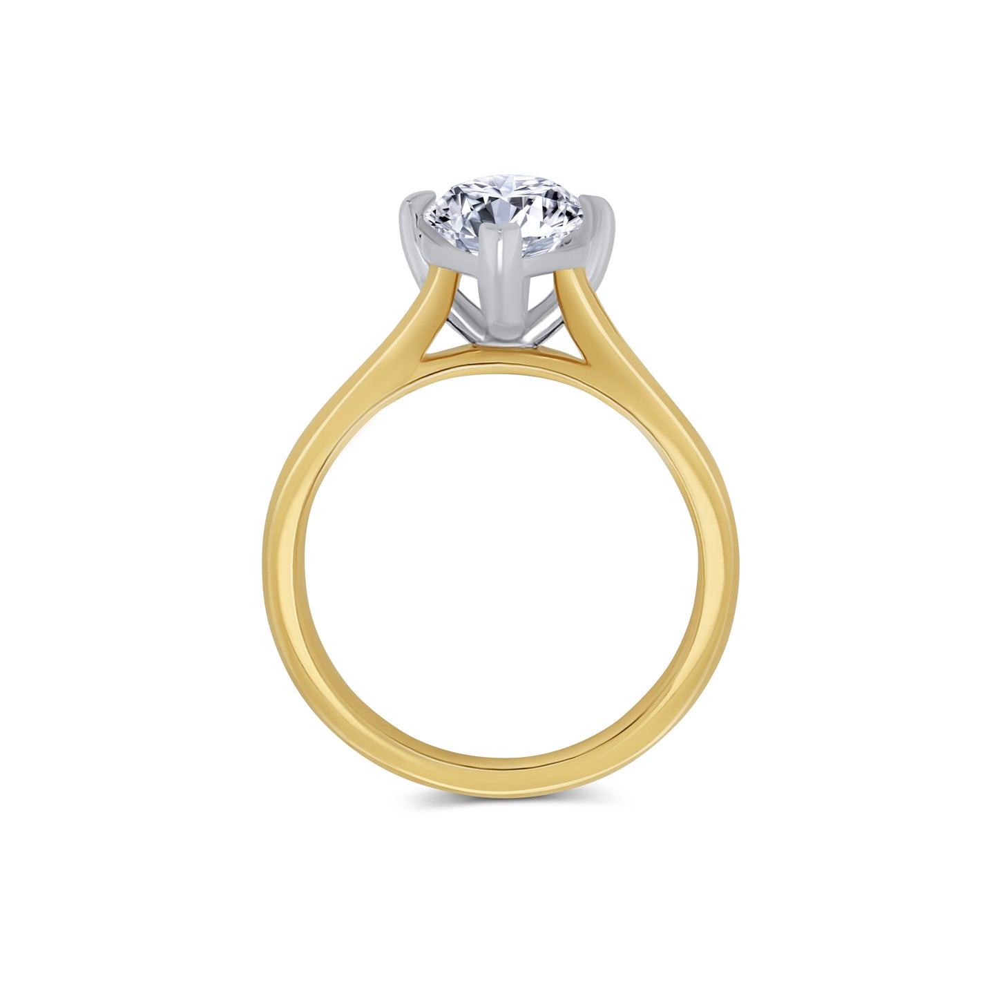 Laboratory Grown, Marquise Solitaire Compass Set Diamond, 18ct Yellow Gold Band, 2.50ct