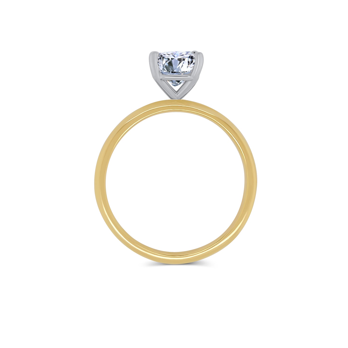 Laboratory Grown, Elongated Cushion Diamond Ring, 18ct Yellow Gold Band, 2.00ct