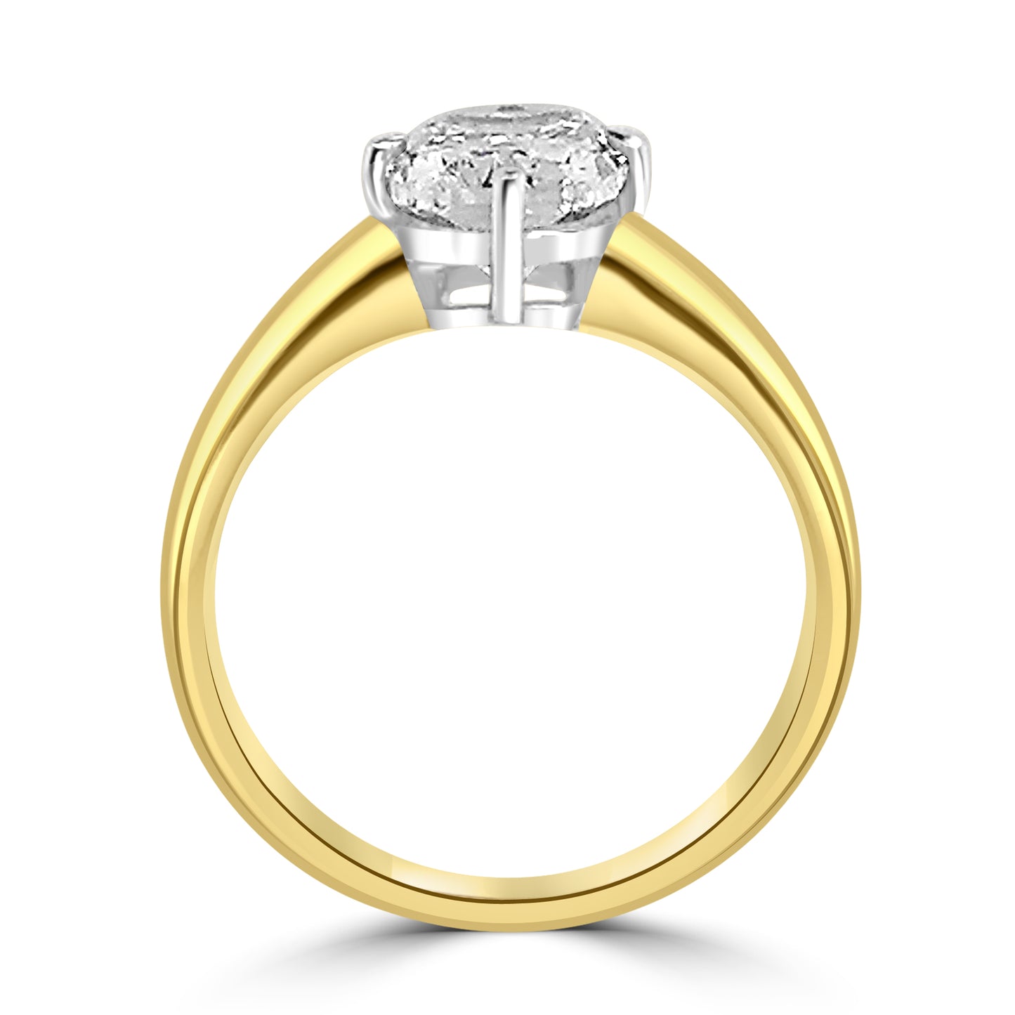 Laboratory Grown, Cushion Compass Set Diamond, 18ct Yellow Gold Band, 2.07ct