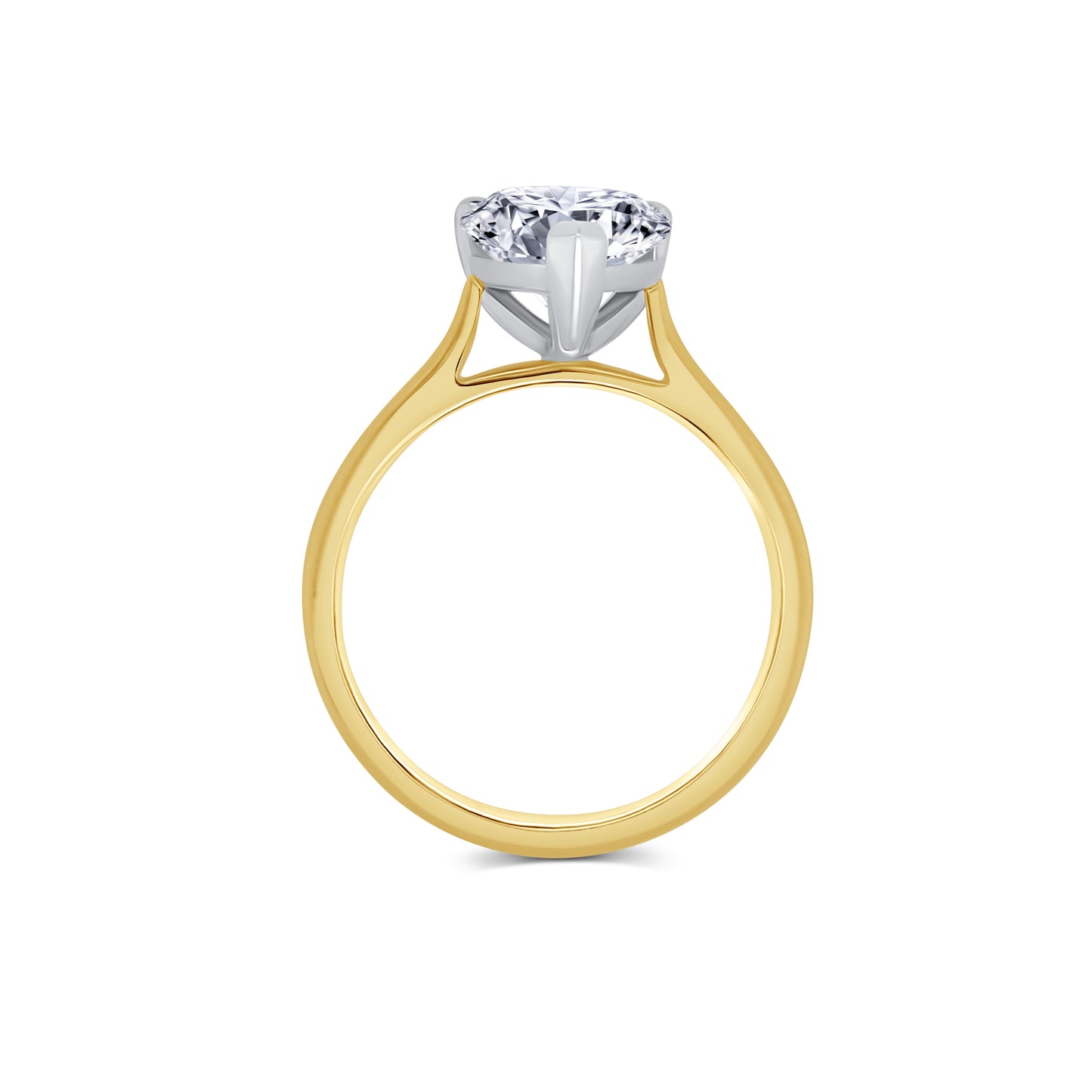 Laboratory Grown, Pear Cut Solitaire Diamond, 18ct Yellow Gold Band, 3.03ct