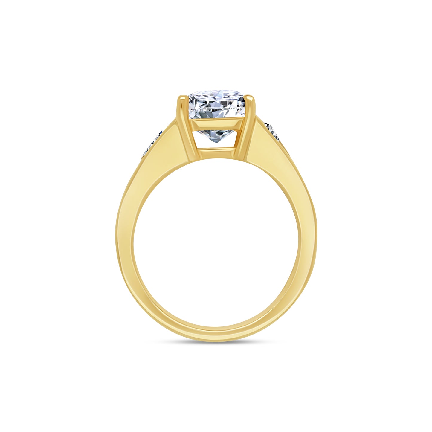 Laboratory Grown, Radiant Solitaire & Channel Shoulder Set Diamond Ring, 18ct Yellow Gold, 5.53ct