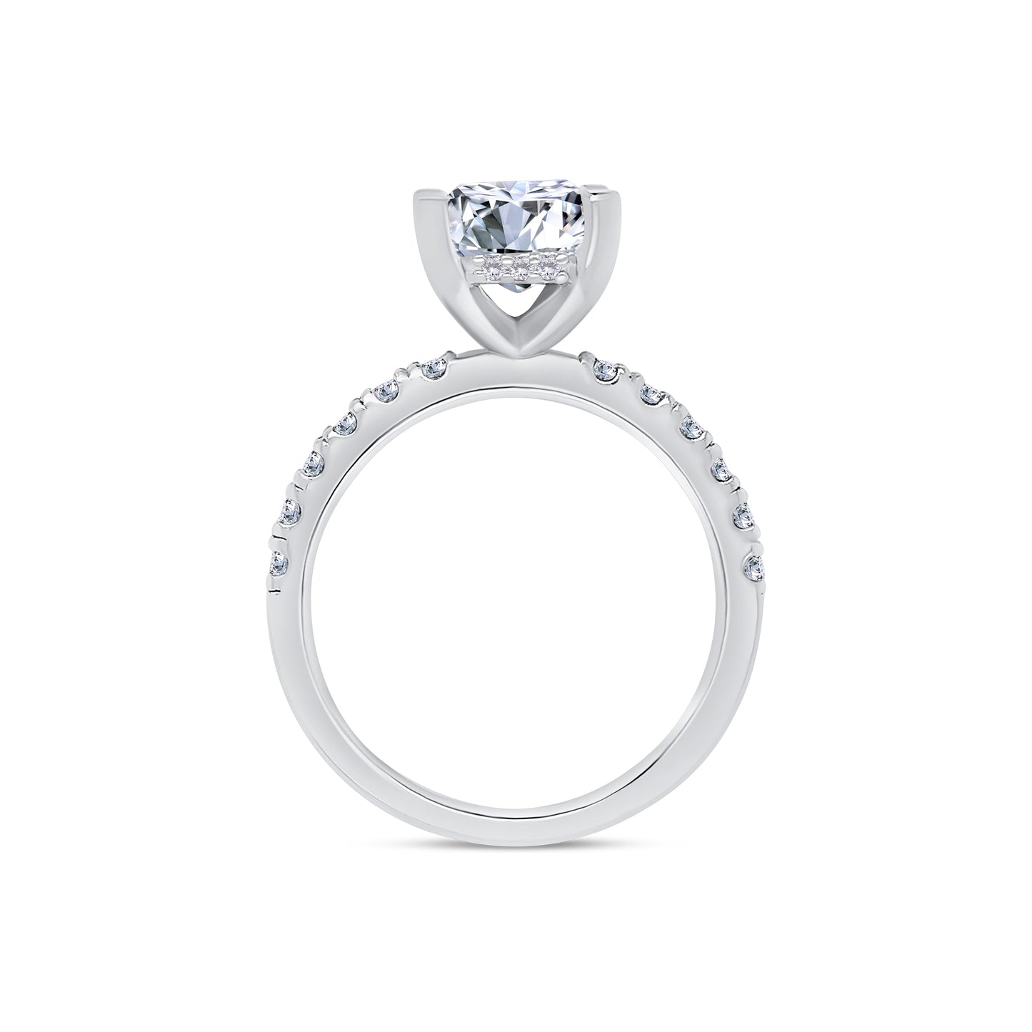 Laboratory Grown, Emerald, Hidden Halo & Shoulder Setting, Platinum Band, 3.45ct