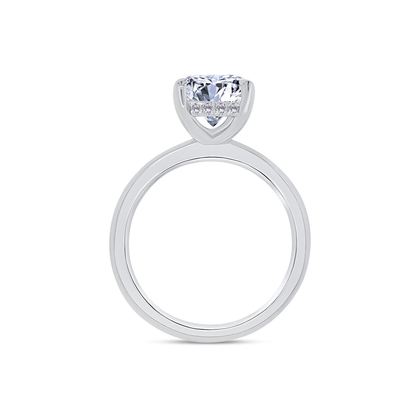 Laboratory Grown, Oval & Hidden Halo Diamonds, Platinum Band, 3.14ct