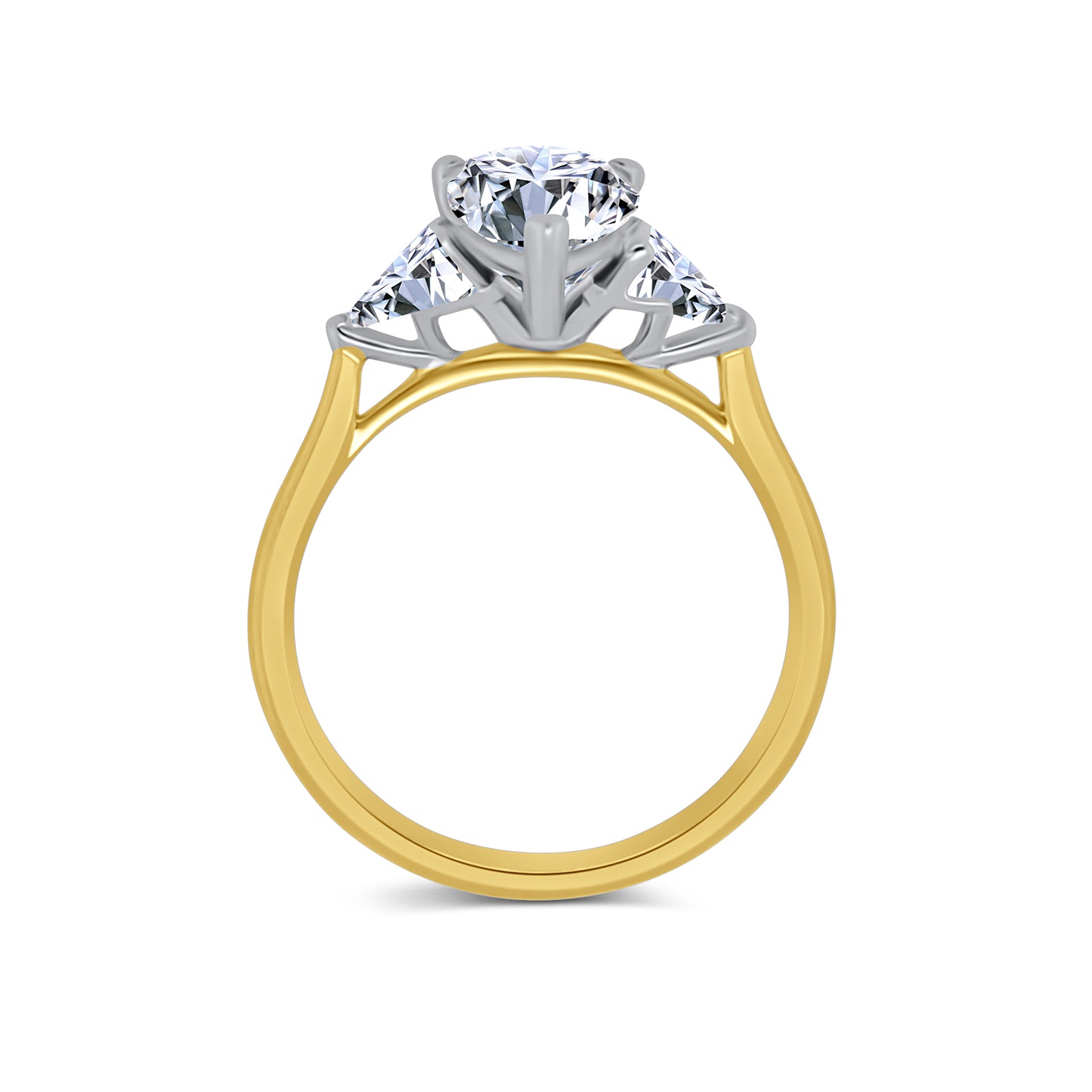 Laboratory Grown, Pear Three Stone, 18ct Yellow Gold Diamond Ring, 2.08ct