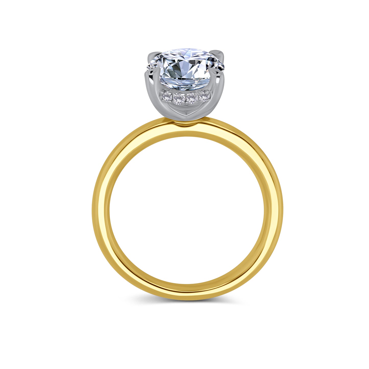 Laboratory Grown, Oval & Hidden Halo Diamond, 18ct Yellow Gold Band, 3.19ct