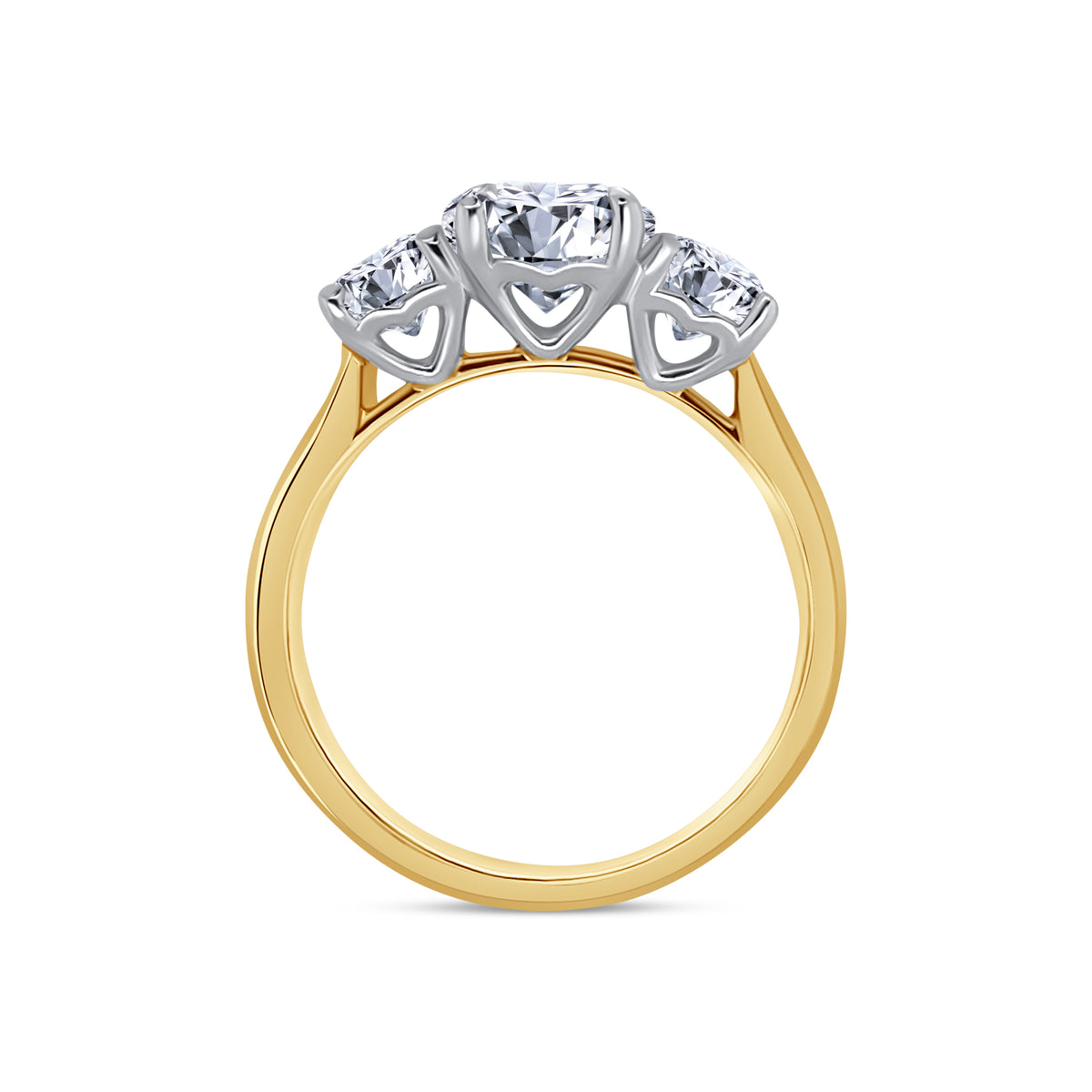 Laboratory Grown Diamond, Brilliant Round Three Stone, 18ct Yellow Gold Band, 2.50ct