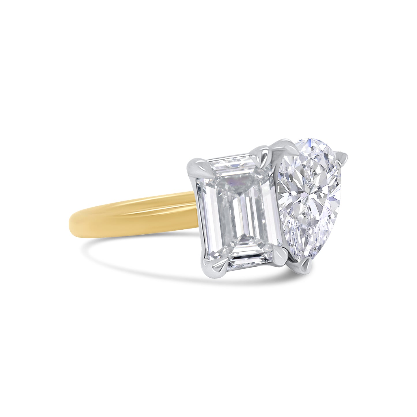 Laboratory Grown Toi et Moi Radiant & Pear Two Stone, 18ct Yellow Gold, 3.12ct