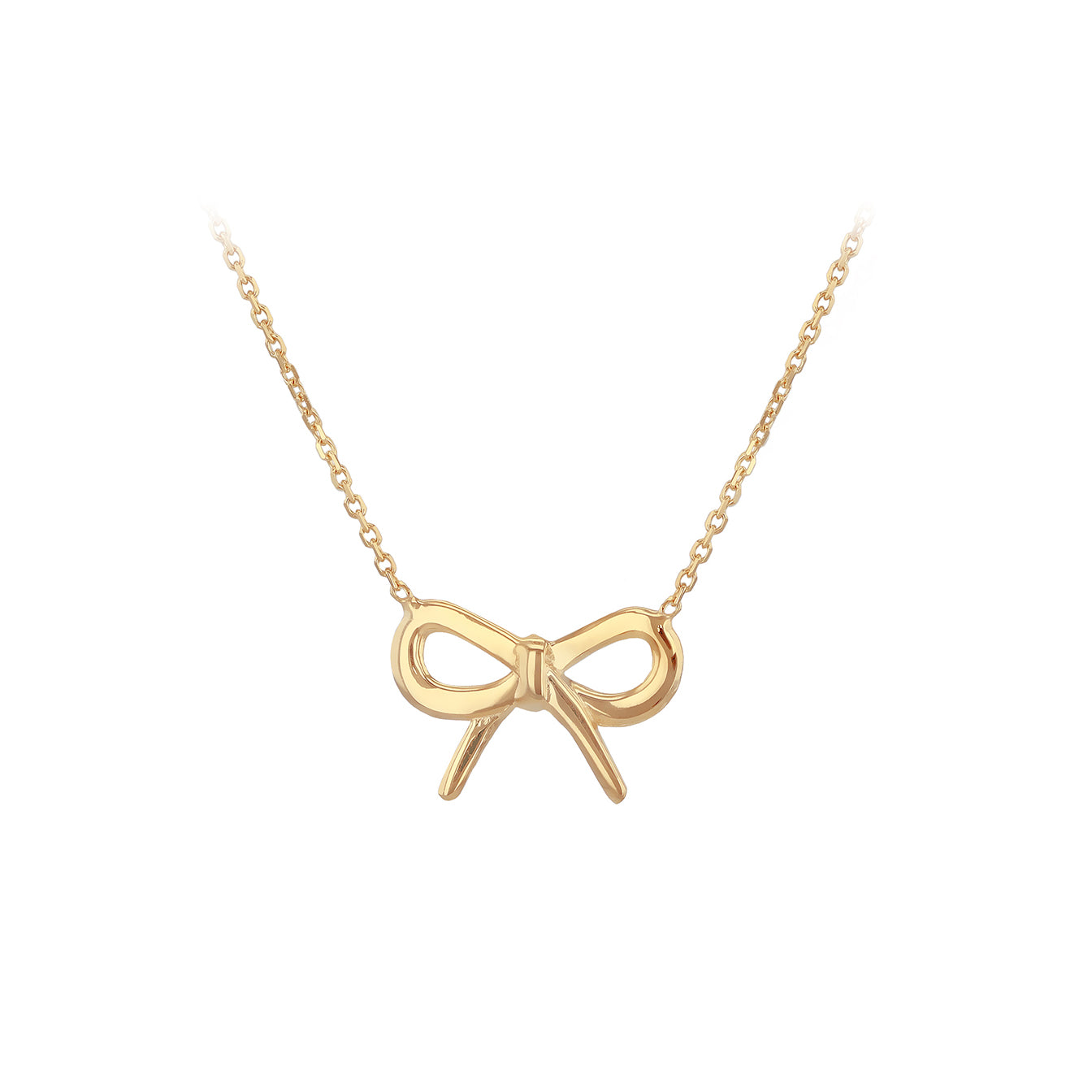9ct Yellow Gold Adjustable Bow Necklace