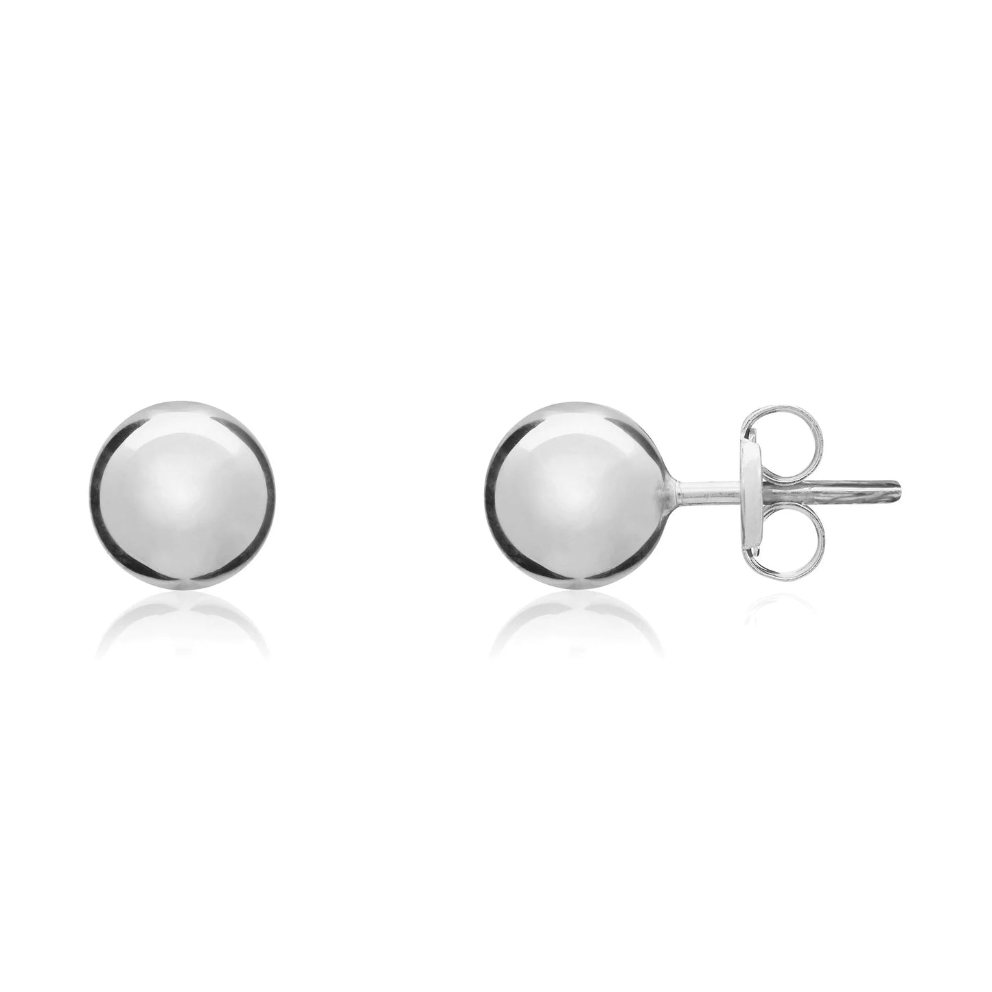 9ct White Gold Classic 6mm Ball Stud Earrings