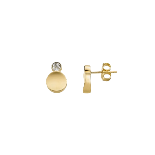 Chimento Armillas Glow 18ct Yellow Gold Diamond Contoured Stud Earrings, 0.06ct