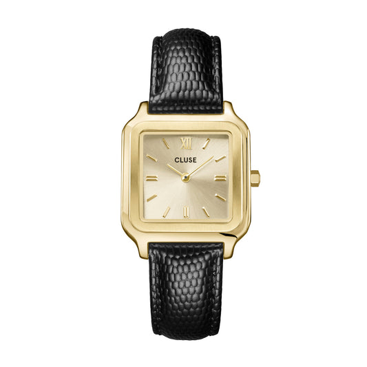 Cluse 28mm Gracieuse Gold Tone & Black Strap Watch