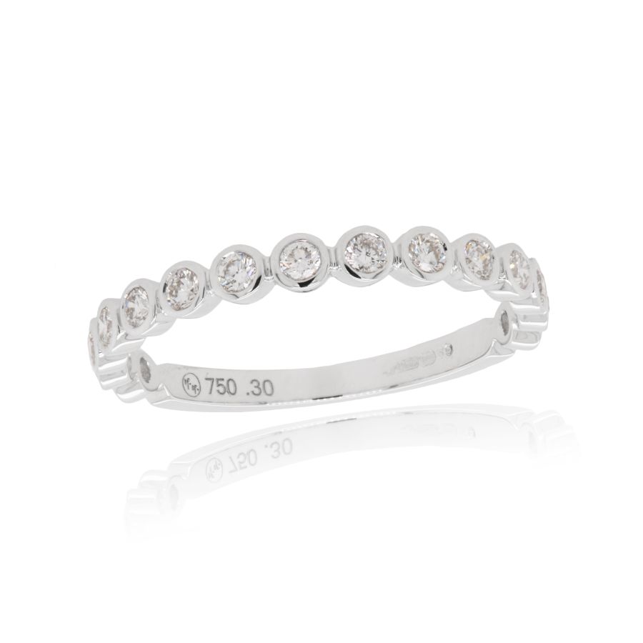18ct White Gold Diamond Bubble Ring 0.30ct