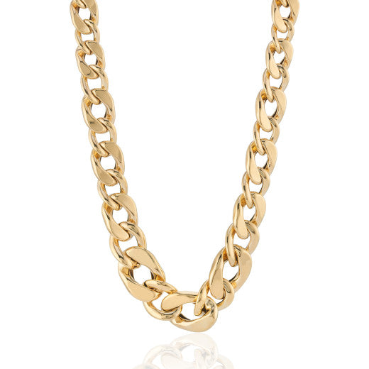9ct Yellow Gold Chunky Graduating Curb Chain