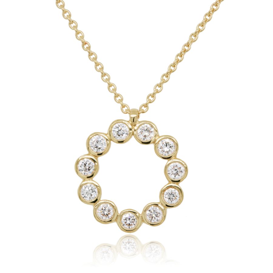 18ct Yellow Gold Bubble Diamond Necklace, 0.33ct