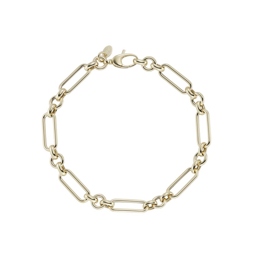 9ct Yellow Gold Paper Clip Link Bracelet