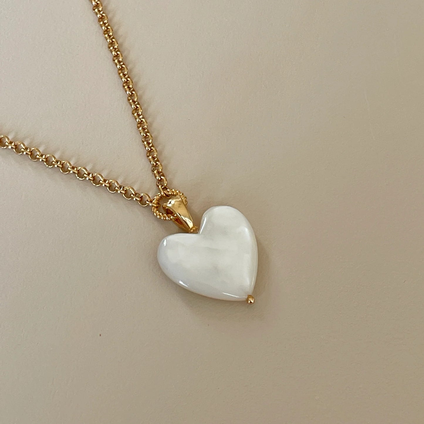 Sterling Silver Yellow Gold Plated Pearl Heart Necklace