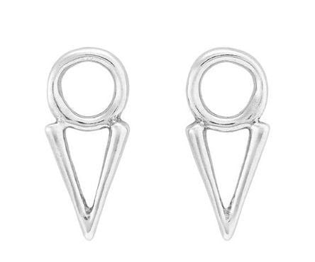 Sterling Silver Geometric Circle and Triangle Stud Earrings