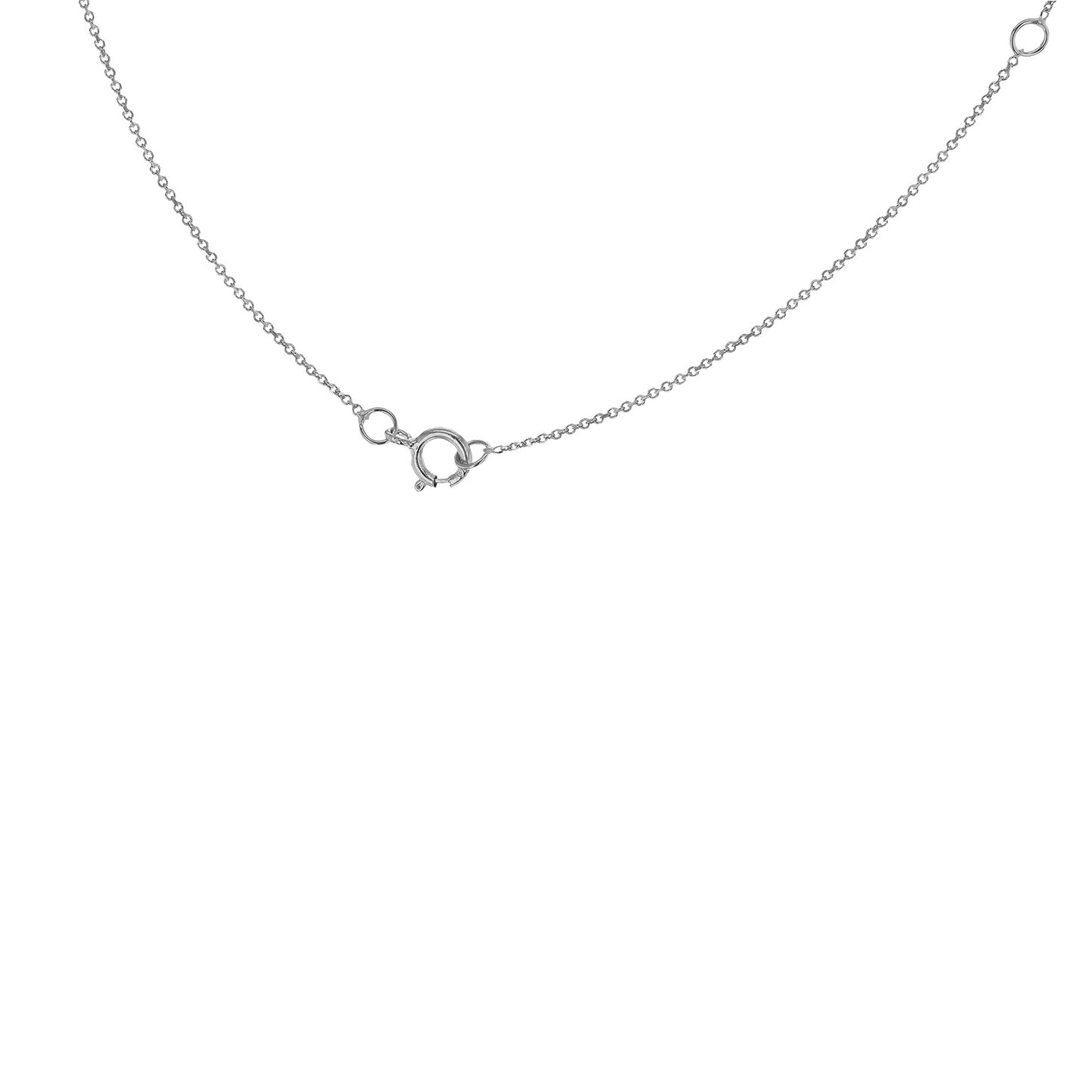 9ct White Gold 'E' Initial Pendant Necklace