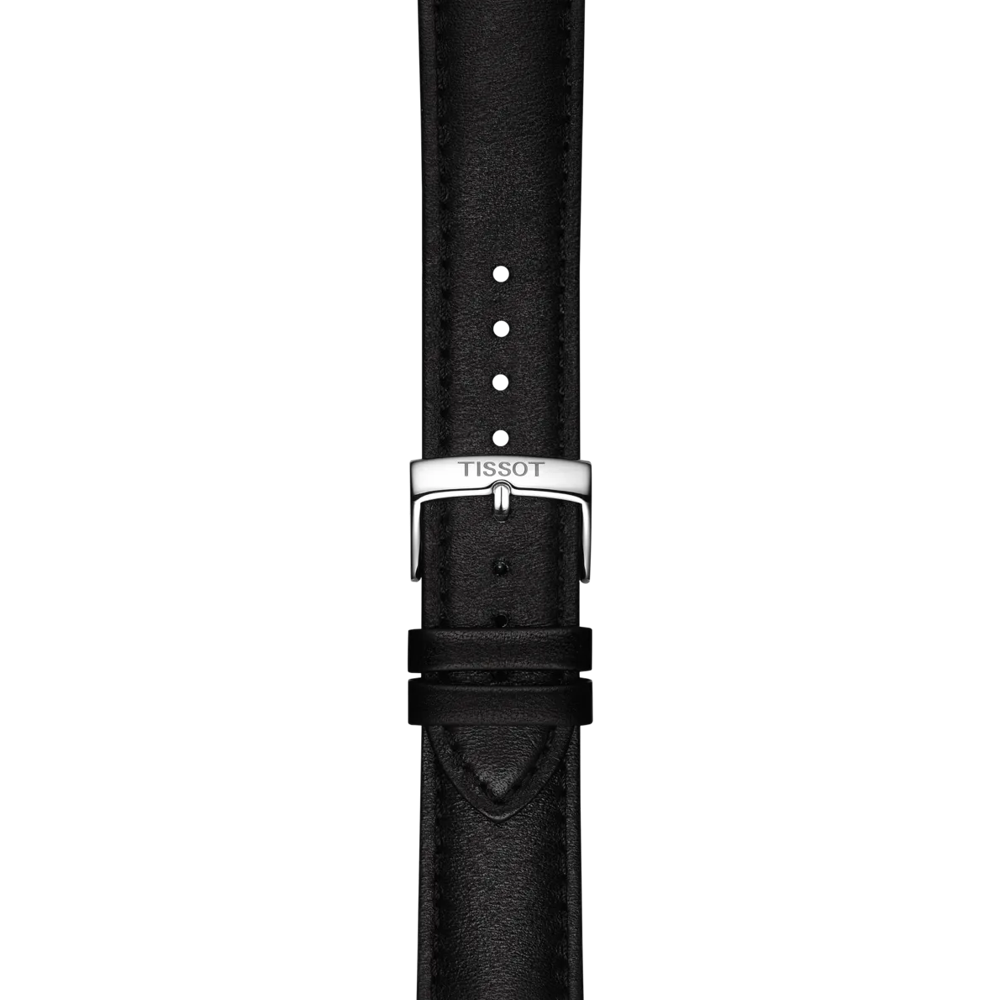 Tissot 40mm Automatic Classic Dream, Blue & Date Dial, Gents Black Strap Watch