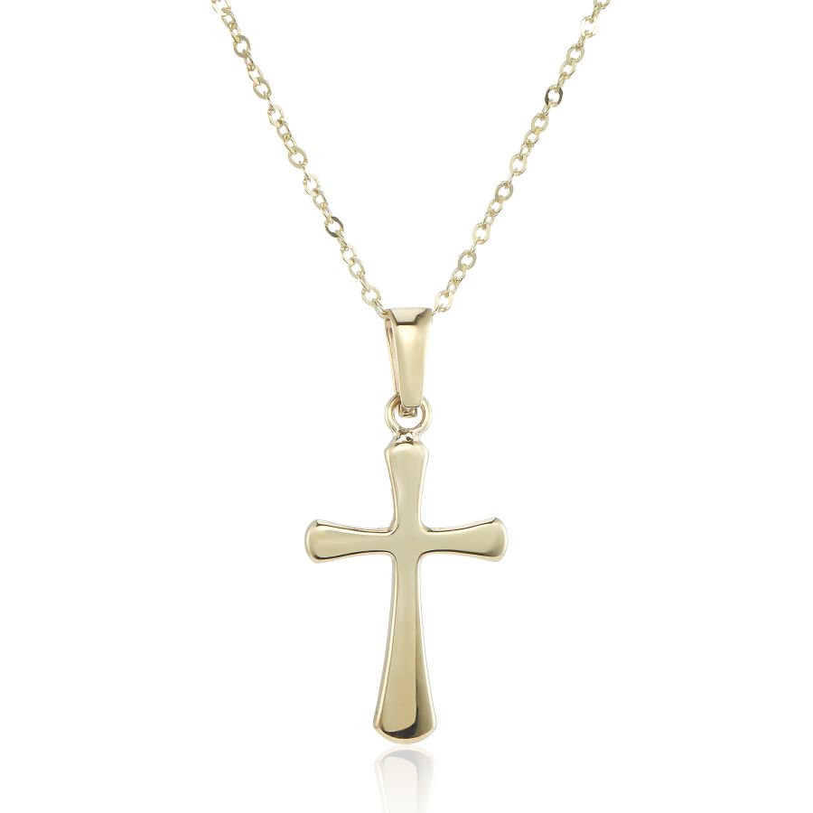 9ct Yellow Gold Cross Pendant Necklace
