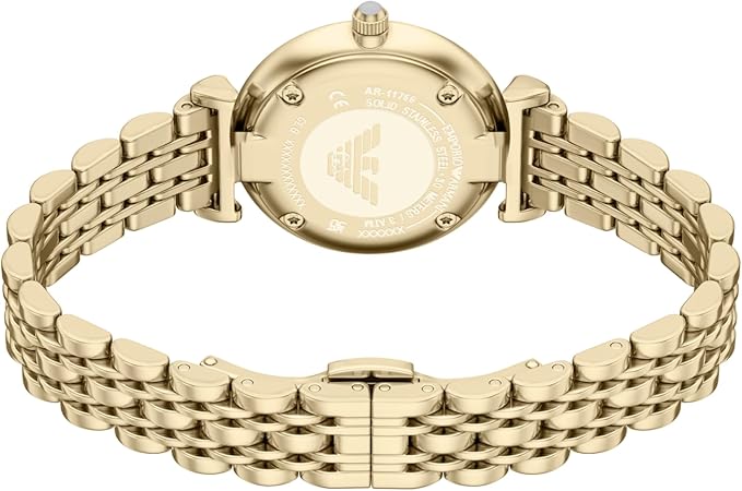 Emporio Armani 32mm Ladies Gianni T-Bar Yellow Gold Tone Bracelet Watch