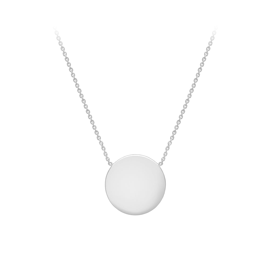 Sterling Silver 15mm Personalising Disc Pendant Necklace