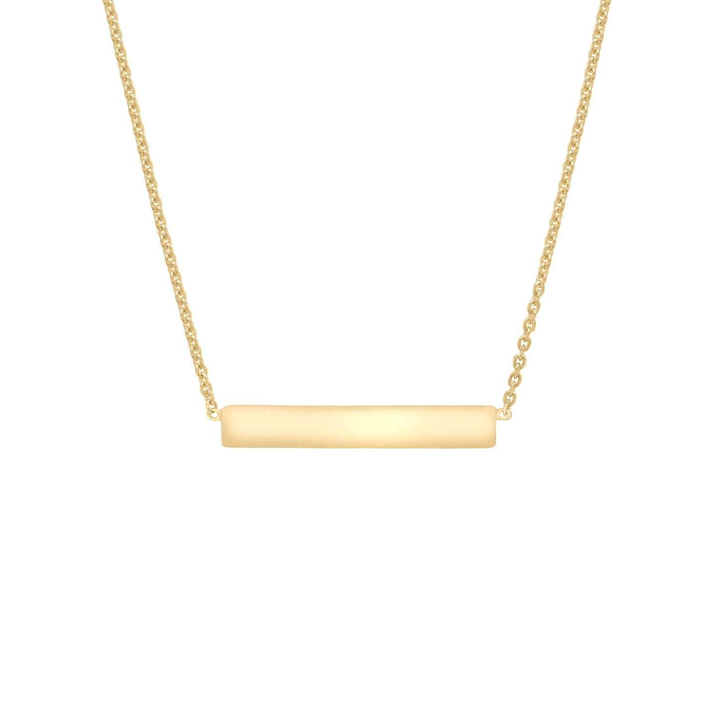 Sterling Silver Yellow Gold Plated Horizontal Personalising Necklace
