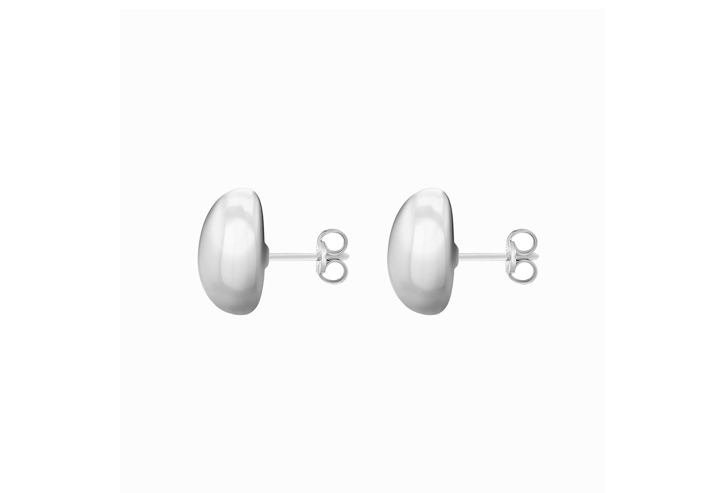 Sterling Silver Rhodium Plated Pear Stud Earrings