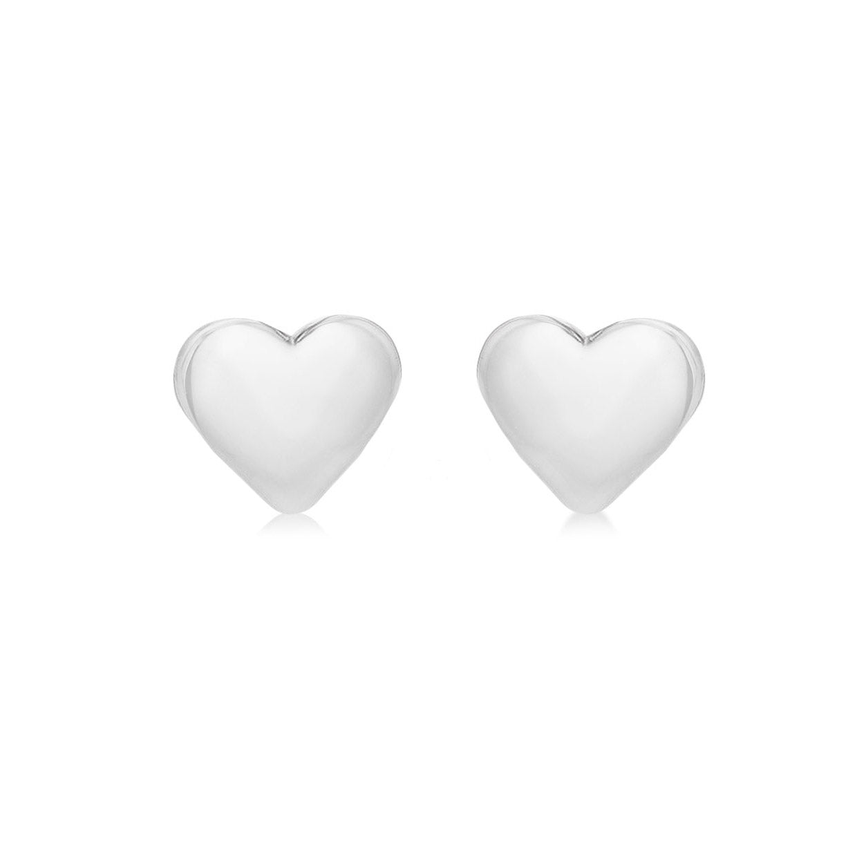 Sterling Silver 7mm Puffed Heart Stud Earrings