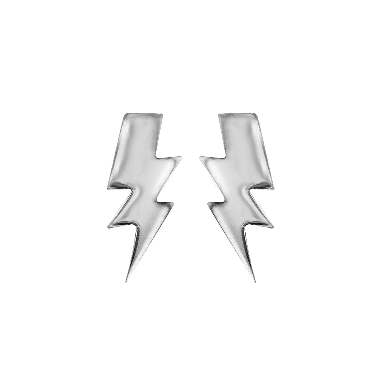 Sterling Silver Lightning Bolt Stud Earrings