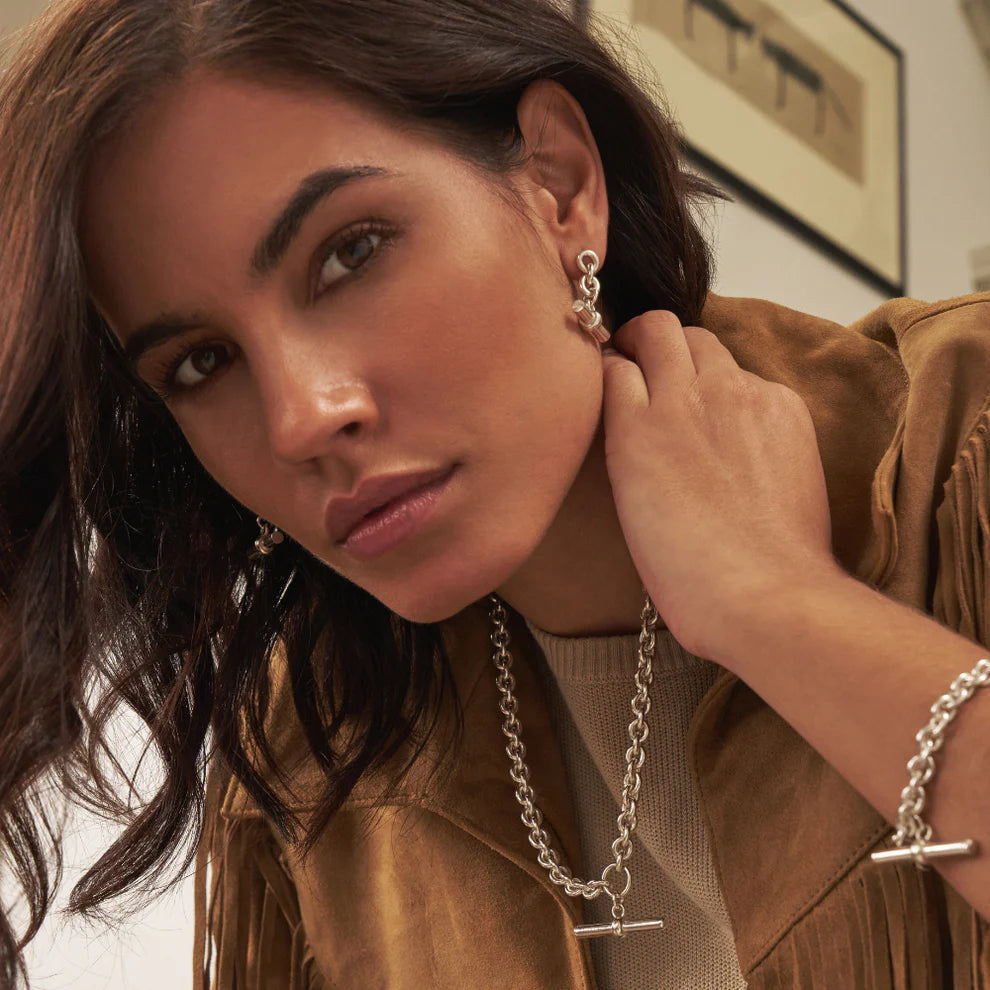 ChloBo Sterling Silver T-Bar Anchor Chain Necklace