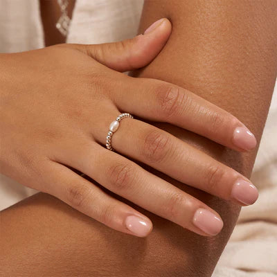 ChloBo Yellow Gold Plated Mini Pearl Ring - Size Medium