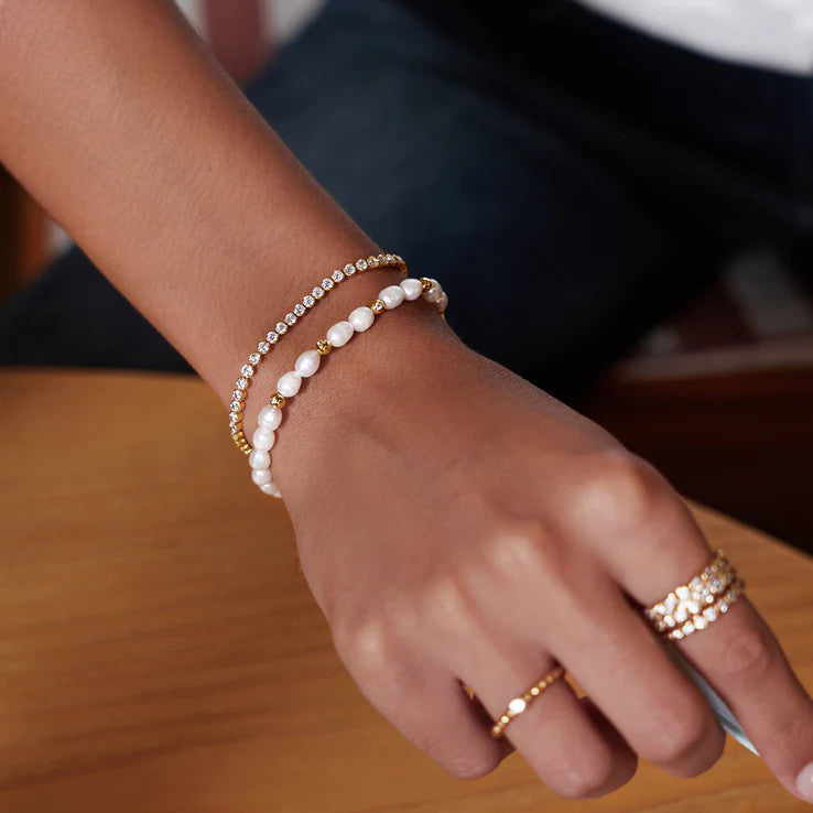 Ania Haie Yellow Gold Plate Bezel Set CZ Bracelet