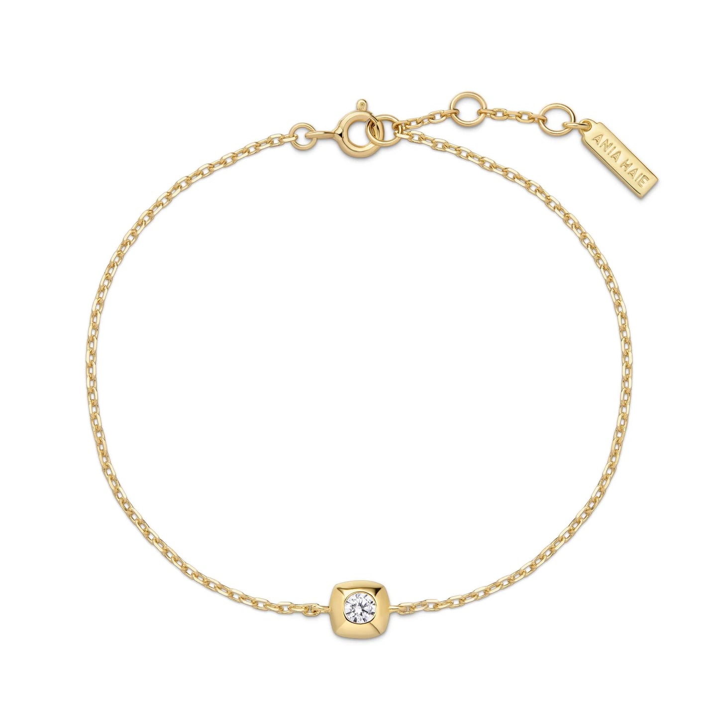 Ania Haie Yellow Gold Plate CZ Bezel Set Solitaire Bracelet