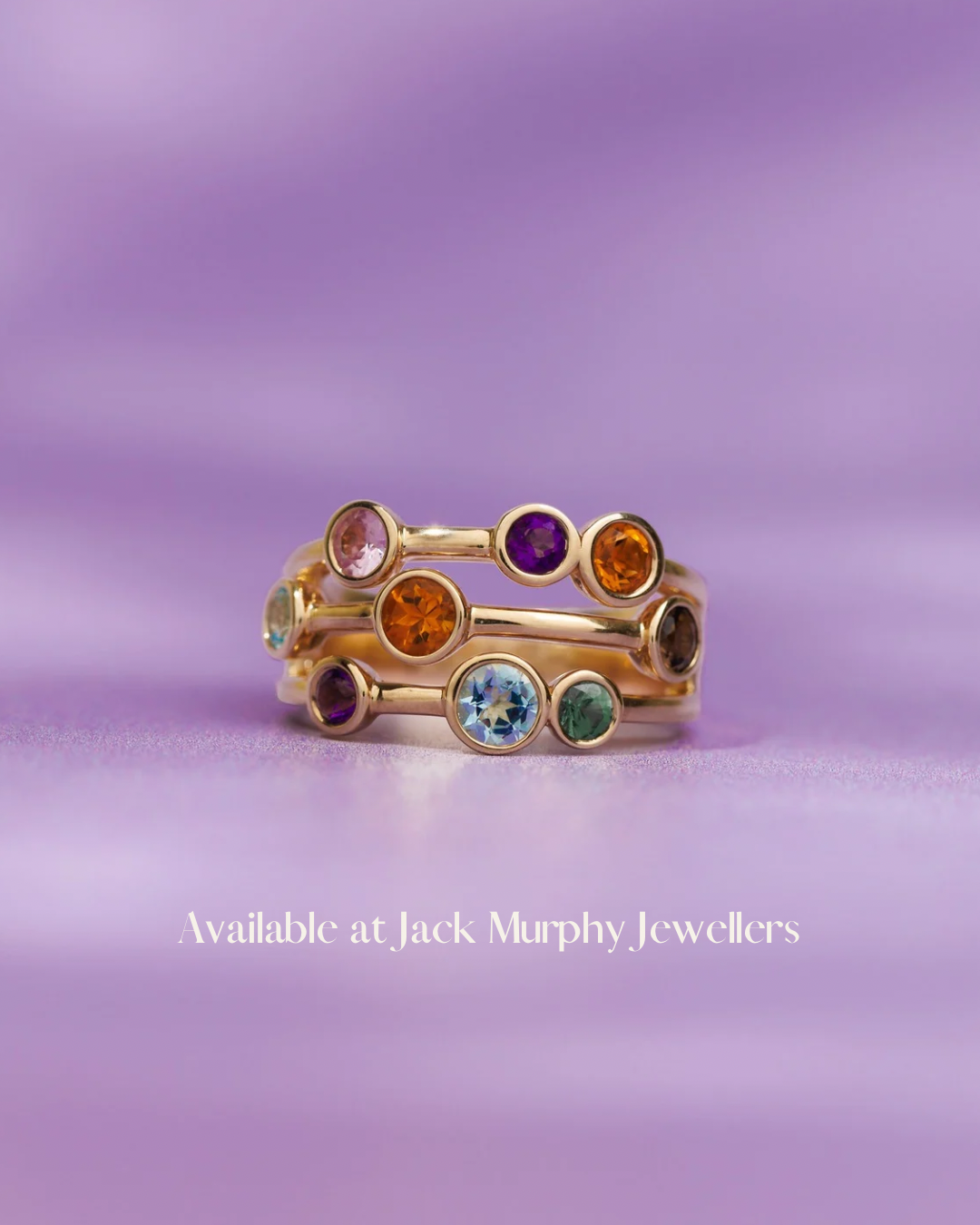 9ct Yellow Gold Multi-Colour Precious Gemstone Cluster Ring