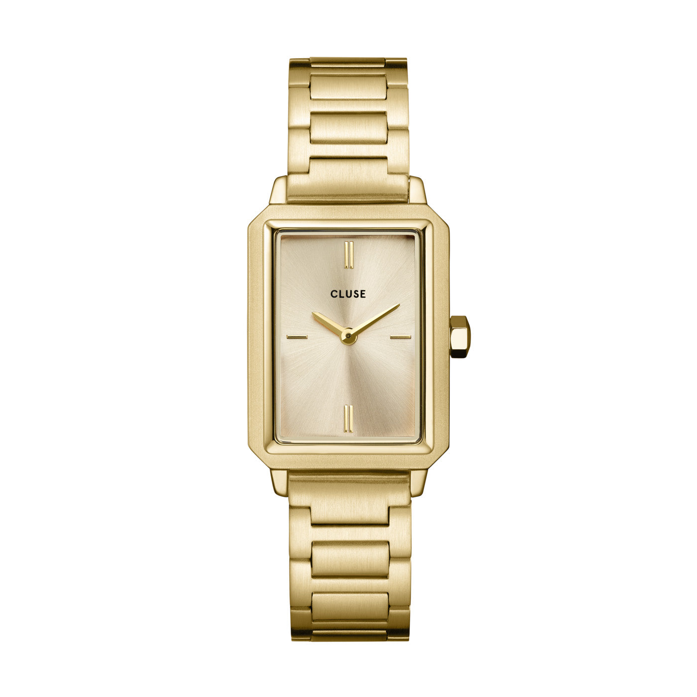 An image of Cluse 30mm Fluette All Gold Toned Steel Link Watch From official stockists Jack Murphy Jewellers