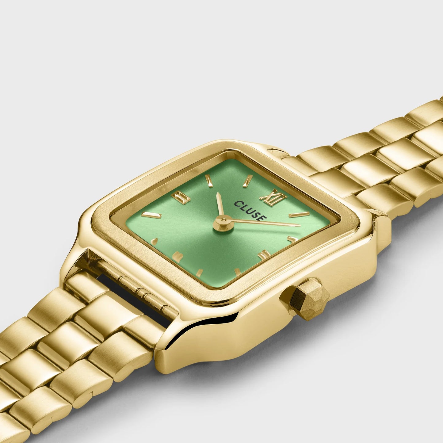 Cluse 24mm Gracieuse Petite Light Green Dial Yellow Gold Colour Bracelet Watch