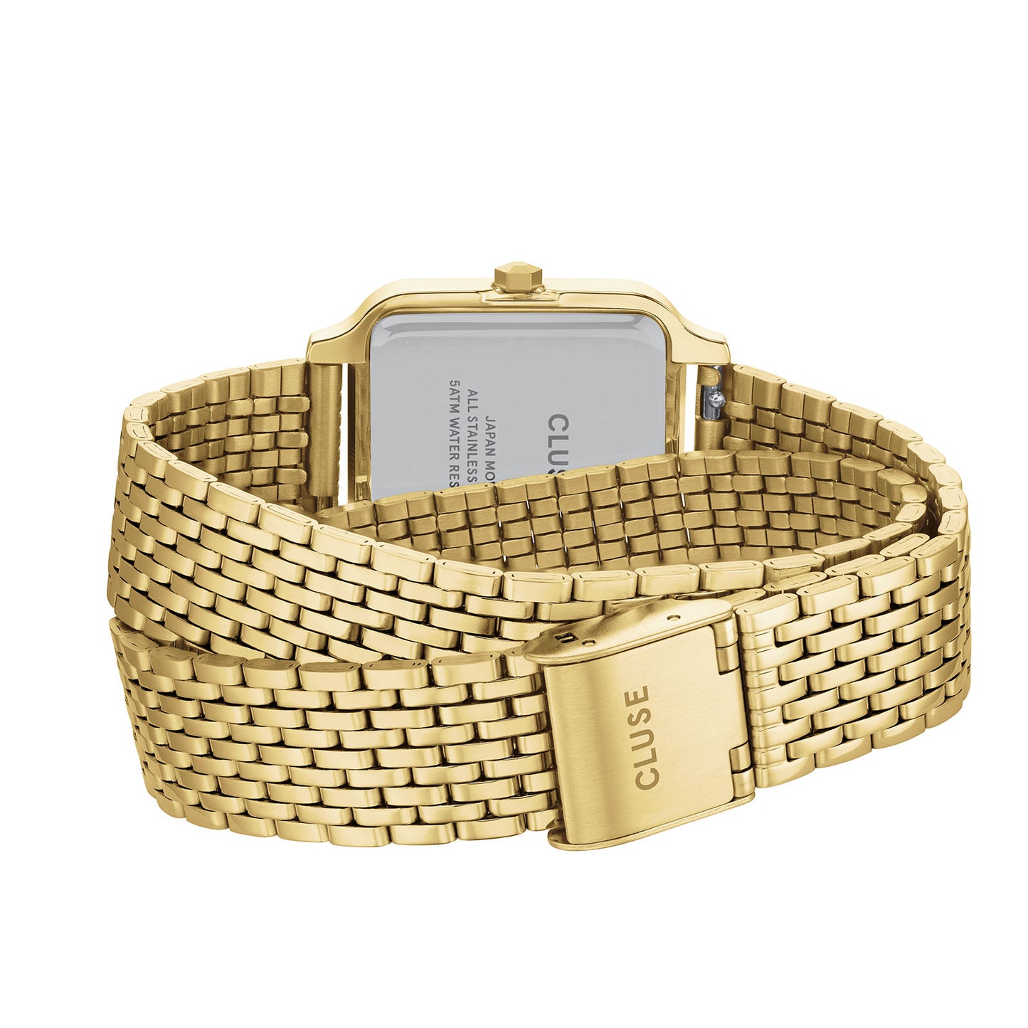 Cluse 28mm Gracieuse Wine Dial Double Loop Gold Toned Steel Link Watch