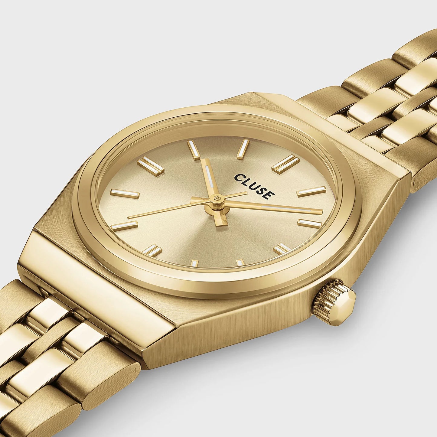 Cluse Ladies 26mm Retro 70's Yellow Gold Toned Bracelet Watch