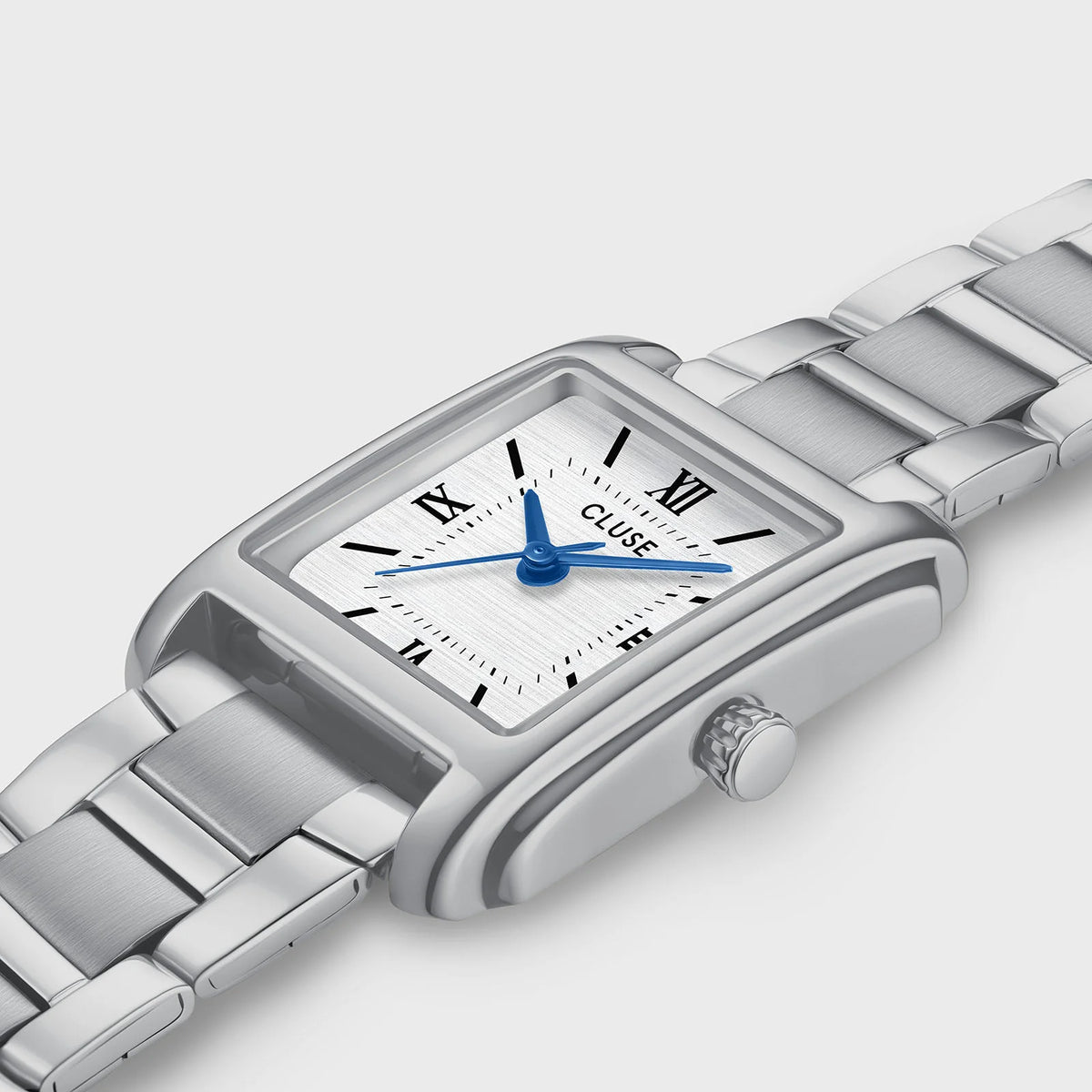 Cluse 22mm Anglée White Dial Silver Tone Bracelet Watch